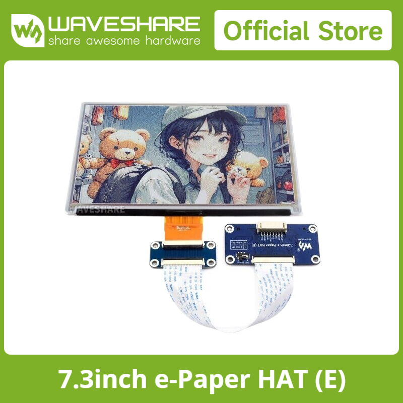 Pi Power Supply - Waveshare 7,3 inch 6-kleuren E-Paper-display, E-Ink-display,