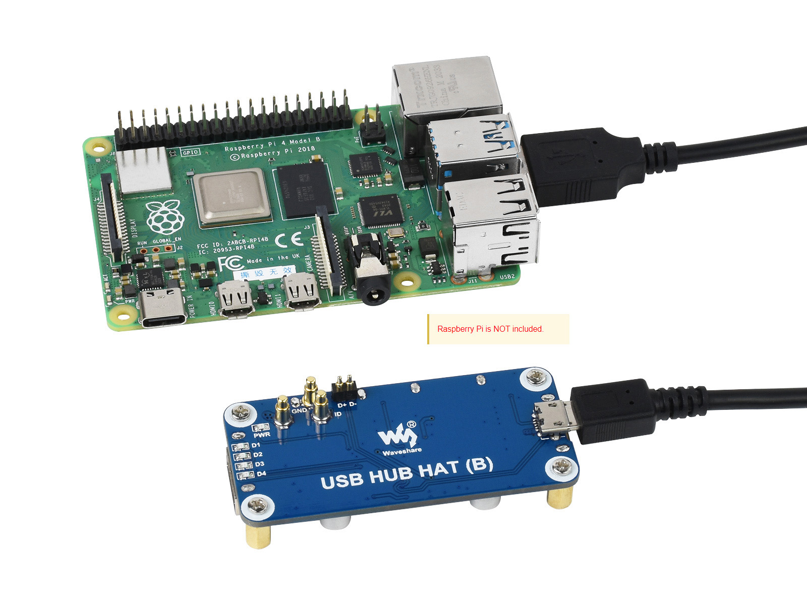 Waveshare USB HUB HAT (B) 4x p - Pi Zero recensie en prijs